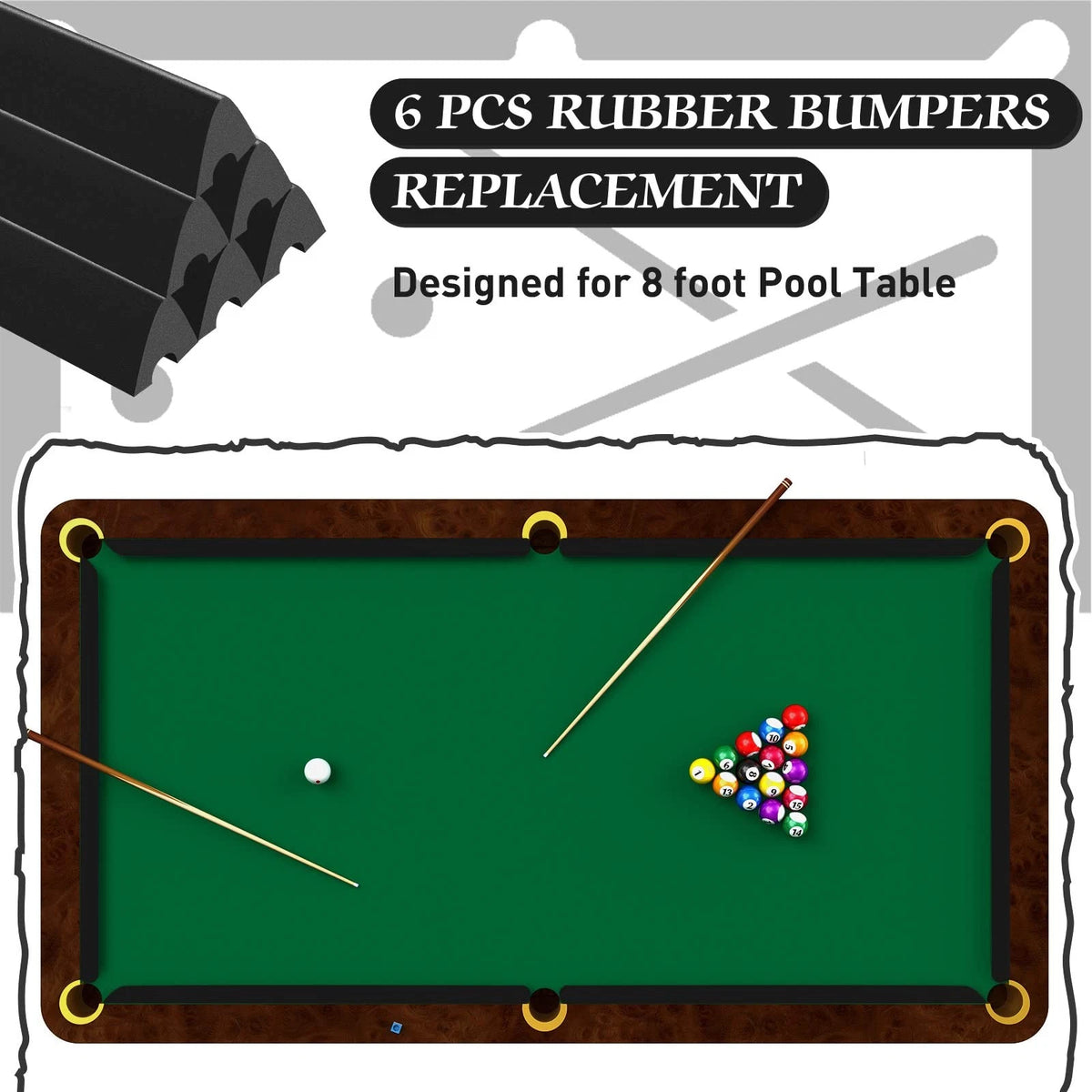 Rubber Bumpers for Bumper Pool Table Parts