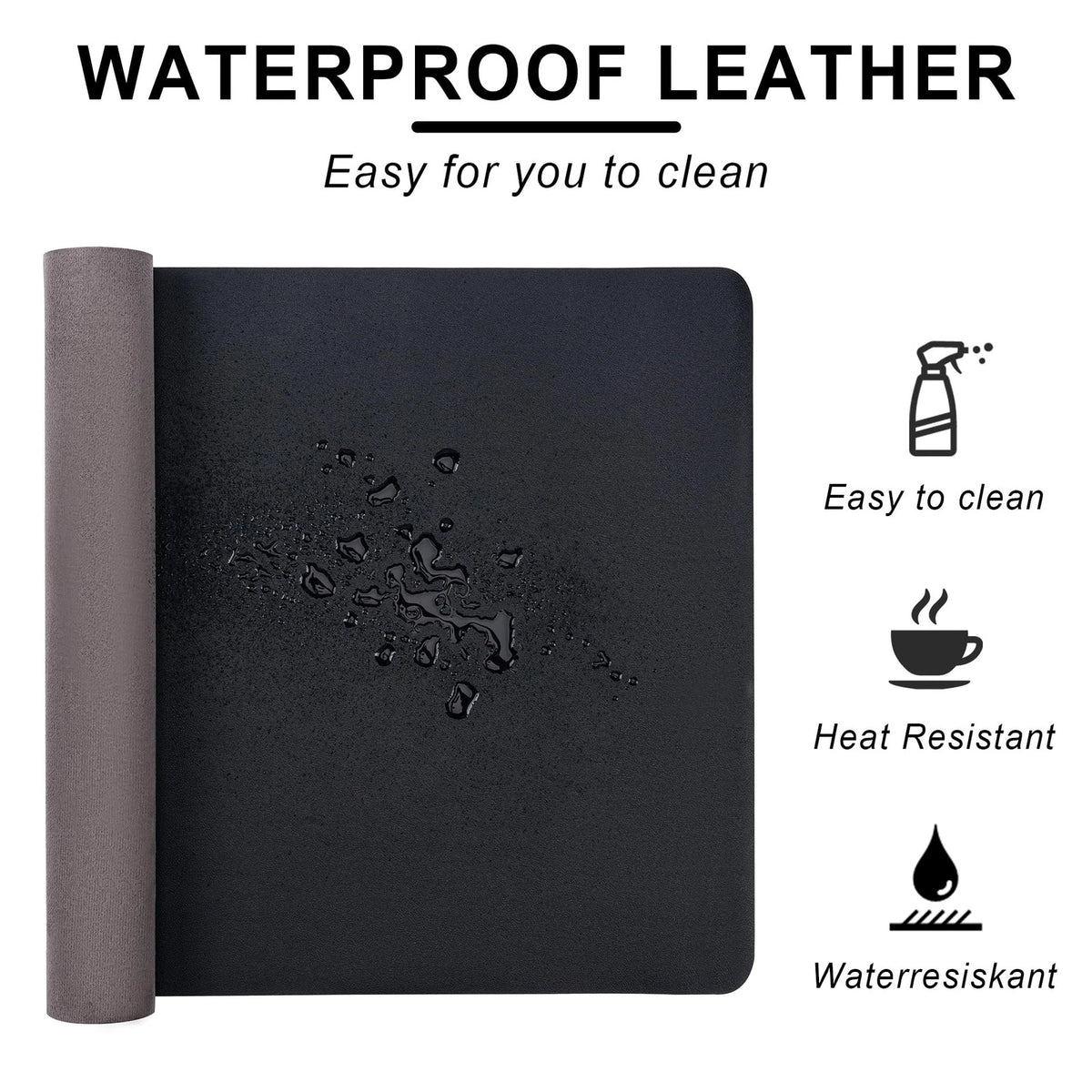 Leather Desk Pad Protector for Office Use (Non-Slip, Large Size)
