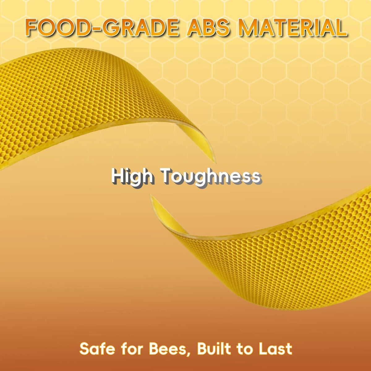 10PCS Plastic Bee Frame Medium Foundation Sheets, Natural Beeswax