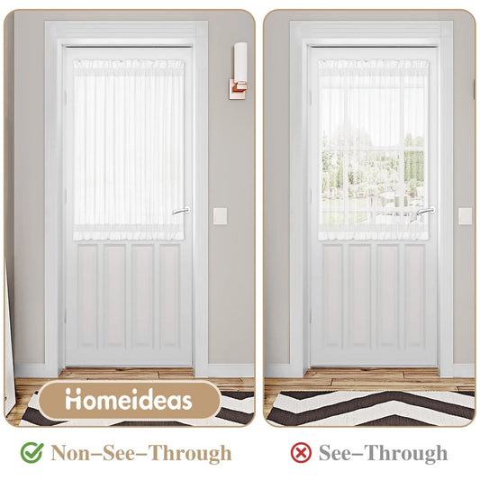 1 Panel Non-See-Through French Door Curtain for Front Door - 54 x 40 White