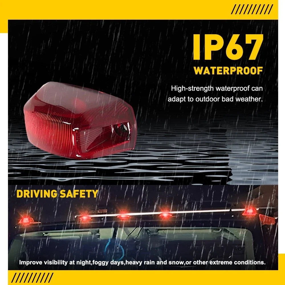 Red Cab Roof Marker Light Set for 2014-2023 Dodge RAM ProMaster 1500 2500 3500