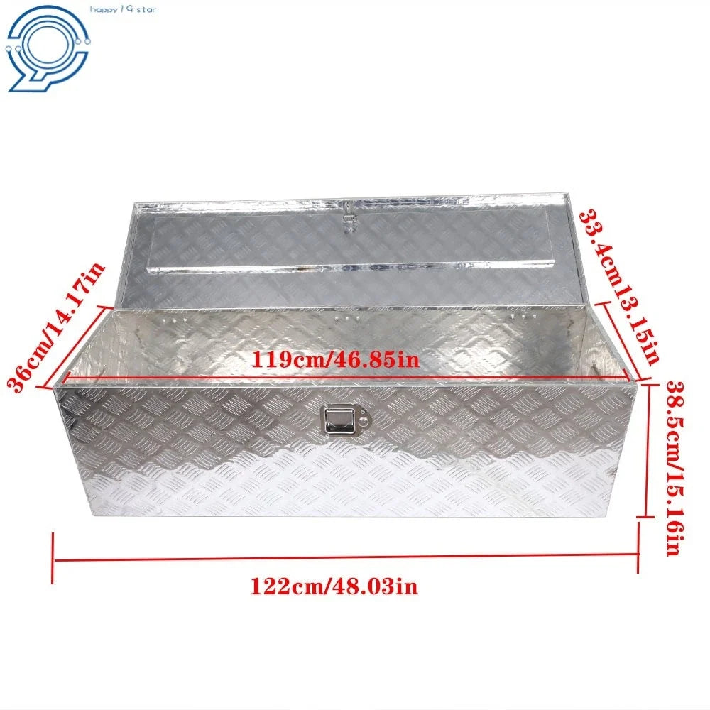 Flatbed Trailer Tool Box - Rectangular Aluminum 49" x 15" x 15