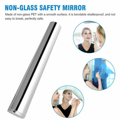 Mirror Reflective Wall Stickers for Kitchen Decor (Self-Adhesive)