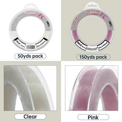 150ft Fluorocarbon Fishing Line - Shock Resistant, Low Visibility