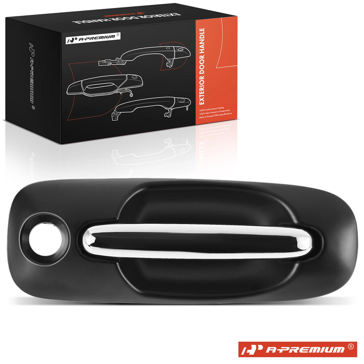 A-Premium Left Exterior Door Handle w/Keyhole for Dodge Grand Caravan (RP91SW1ACCHRKH, 93610)