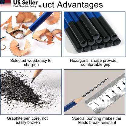 14 PCS Drawing Sketching Graphite Pencil Kit for Artists