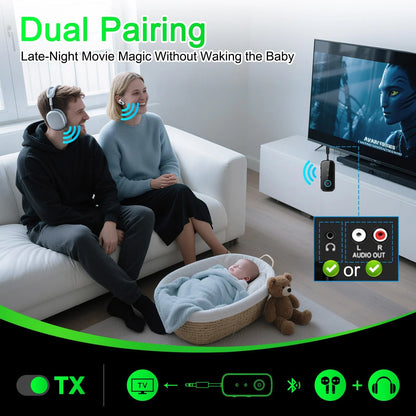 Bluetooth 5.4 Transmitter Receiver for Airplane Audio
