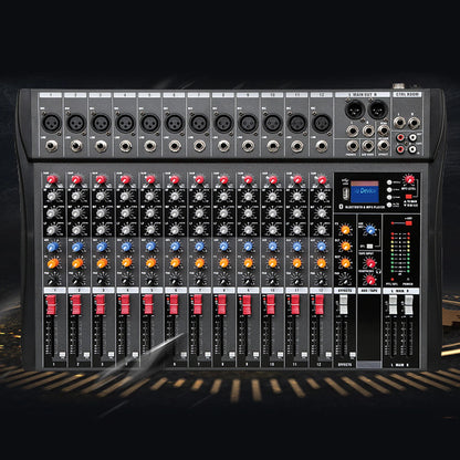 12-Channel USB Bluetooth Live Studio Audio Mixer Console