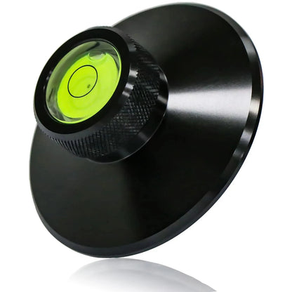 Black Aluminum Turntable Record Weight Clamp Stabilizer with Bubble Level