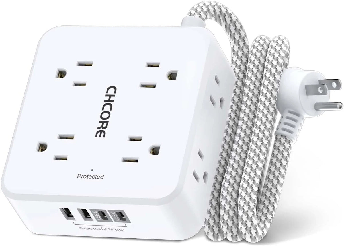 Surge Protector Power Strip for CHCORE (5Ft Braided Cord)