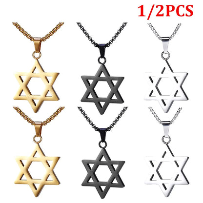 Star of Necklace Jewish Hexagram Pendant for Unisex (1/2X)