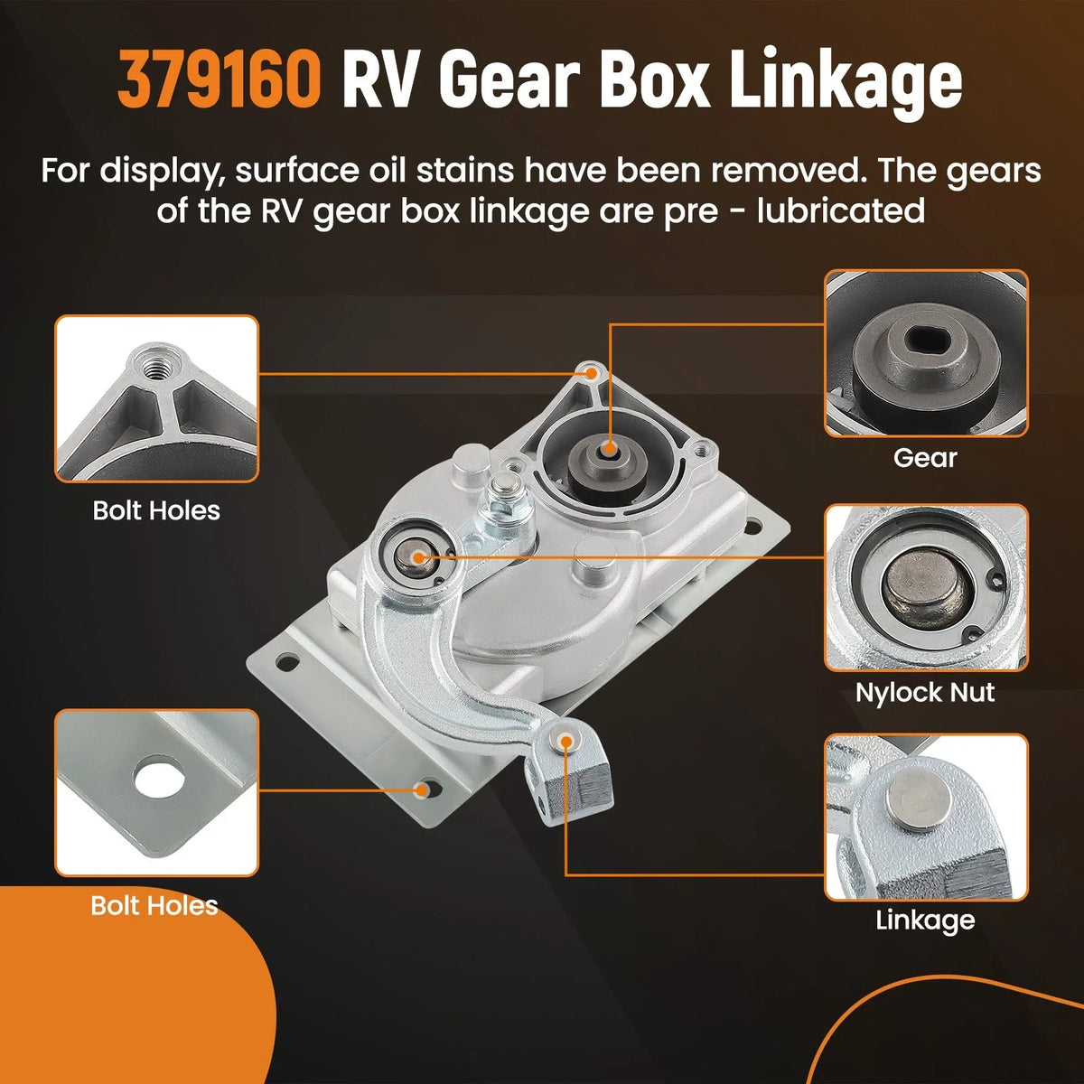 RV Gear Box Linkage with Motor for Kwikee Electric Steps (Replace)