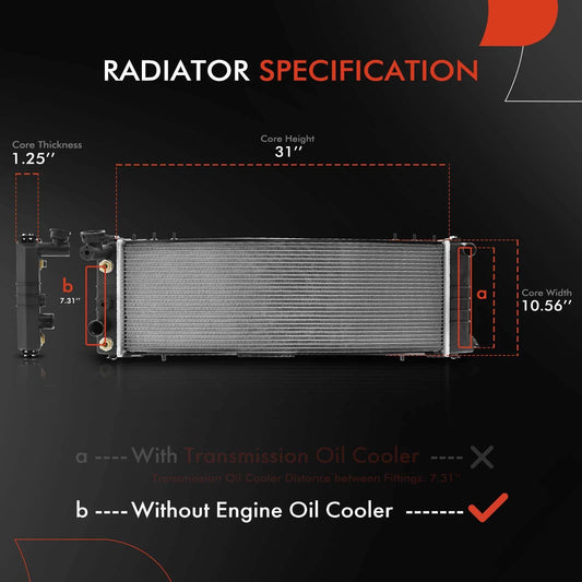 Radiator & Cooling Fan Assembly Kit for Jeep Comanche Cherokee (1991–1992) - 52003370, 52003544, 52003551, 52029047