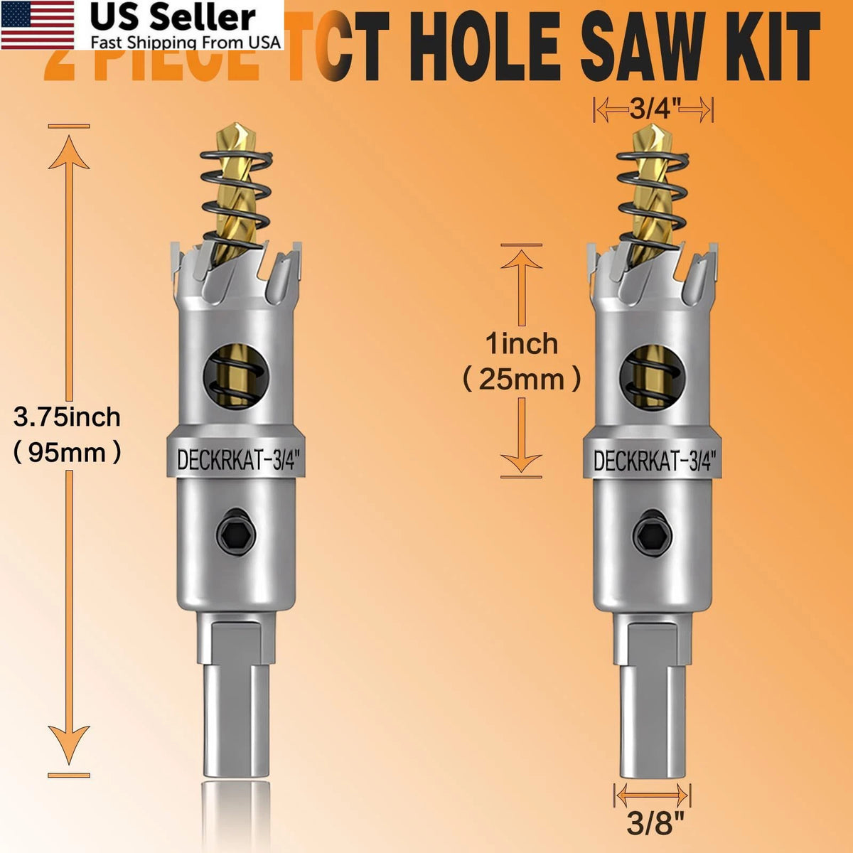 2-Pack 3/4" TCT Hole Saws for Hard Metal (19mm)
