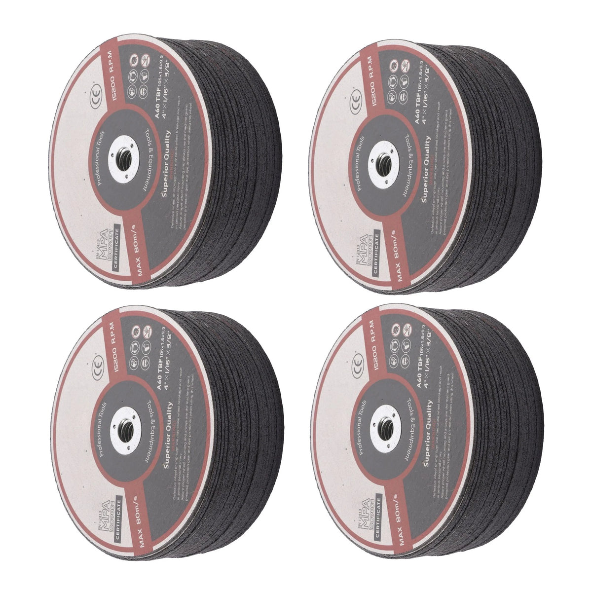 100 Pcs Cut Off Wheels for Die Grinders (4"x1/16"x3/8")