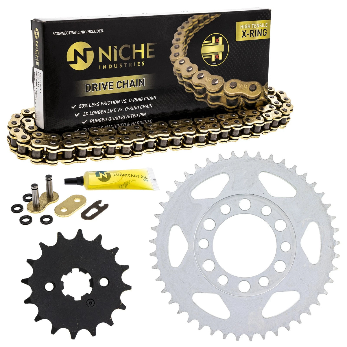 Sprocket Chain Set 16/45 Tooth for Yamaha DT125 (MK1004954, 27600-20911-112)
