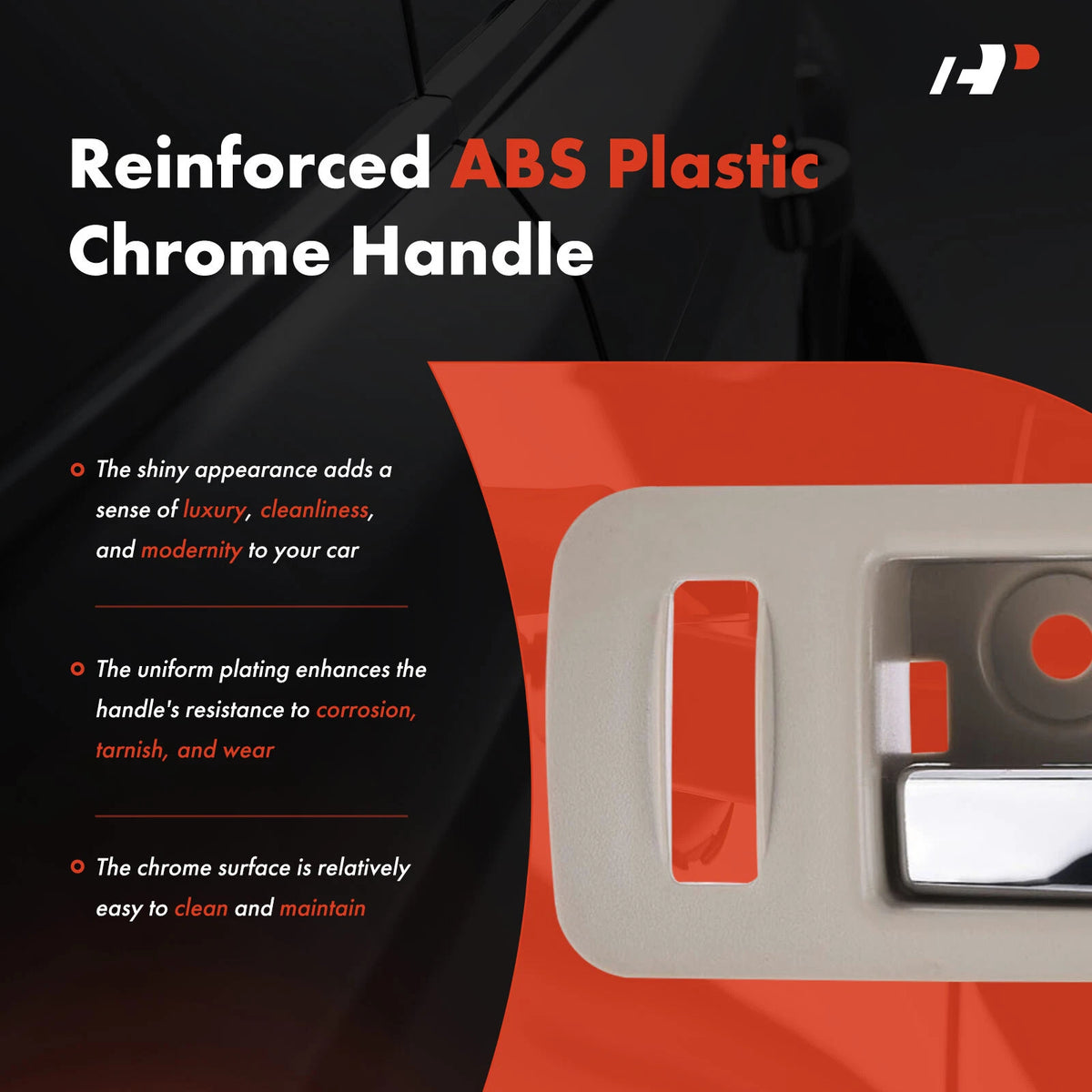 Front Right Plastic Interior Door Handle for Ford Mustang (2010–2014) AR3Z6322600DA, AR3Z6322600AA, 90894