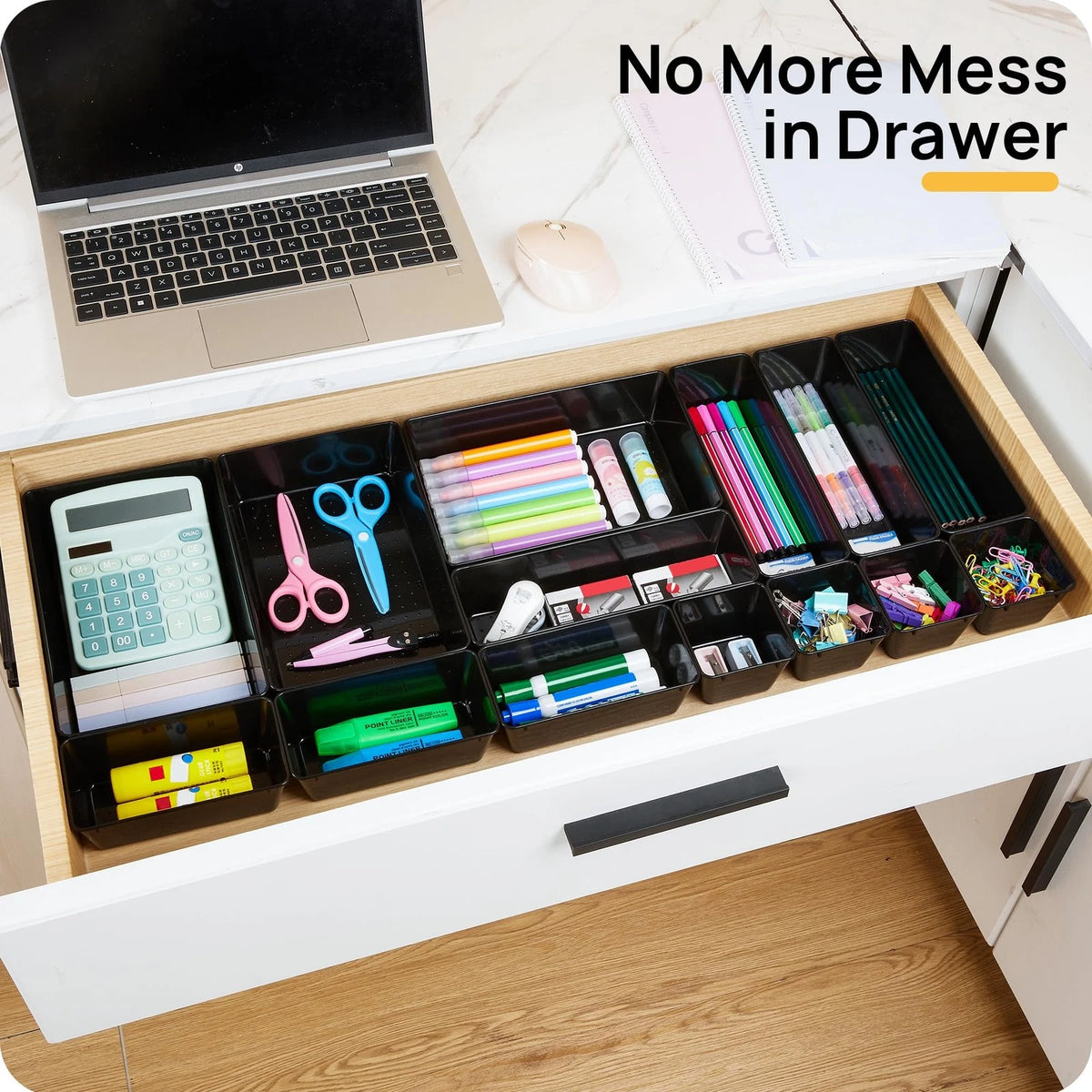 25 PCS Drawer Organizer Set for Office Desks (Versatile Plastic)