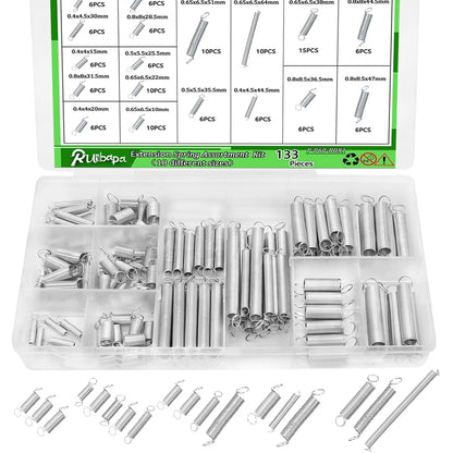 133 PCS Extension Spring Assortment Kit for Various Applications (No Specific Years)