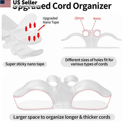 6X Clear Cord Organizer for Appliances (Clear-6PACK)