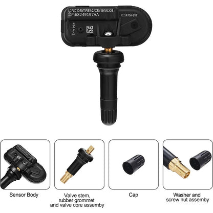 Set of 4 Tire Pressure Sensors TPMS 68249197AA for RAM 1500 2500 3500 (2014–2020)