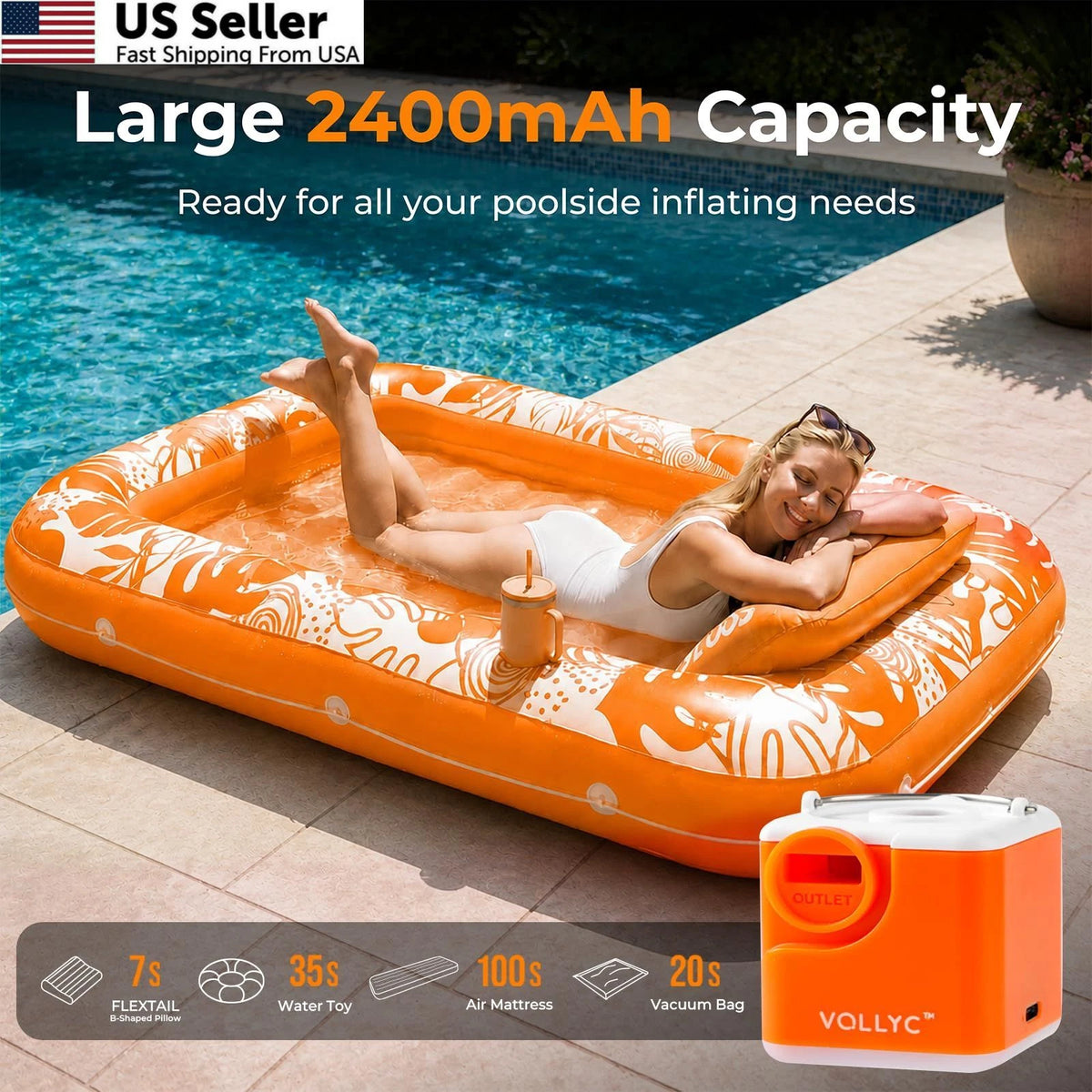 Portable Air Pump for Inflatables (2400mAh)