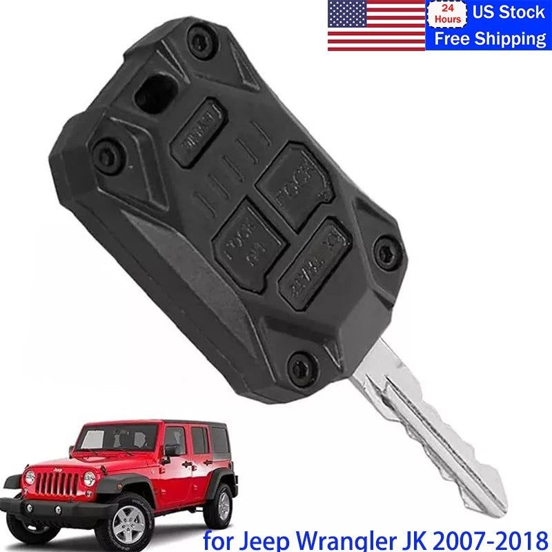 Key Fob Case Cover for Jeep Wrangler JK (2007–2018) Black