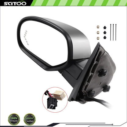 Power Memory Heated Chrome Signal Mirror, Driver LH for GMC Chevy 2007-2014