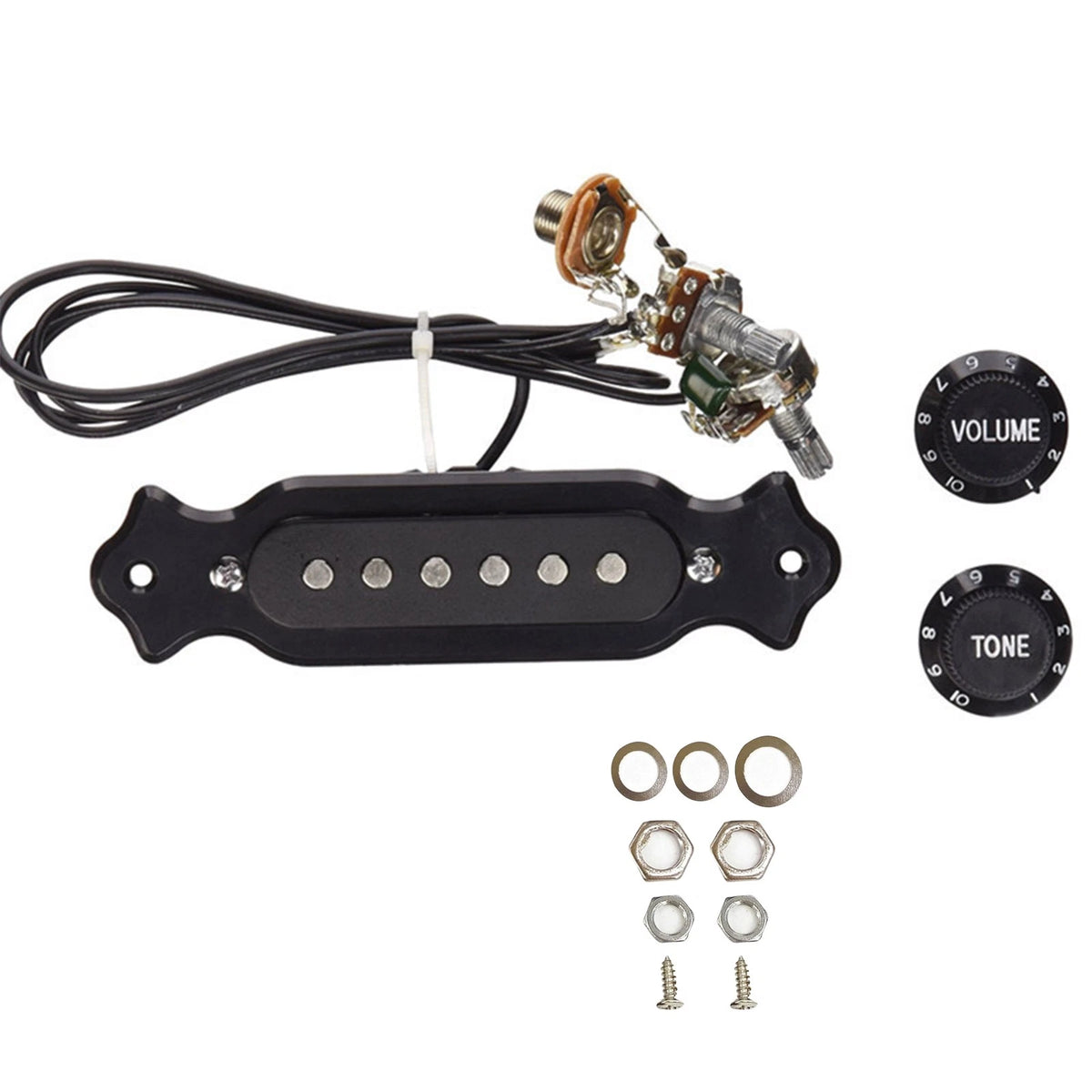6-Pole Single Coil Pickup Harness for 6-String Cigar Box Guitar