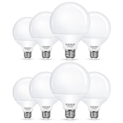 8 Pack G25 LED Globe Bulbs for Bathroom Vanity Mirror (60W)
