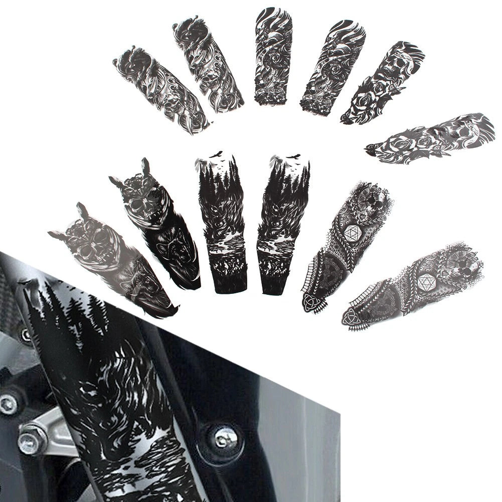 Front Fork Skull Decal Medallion Stickers for Harley Yamaha