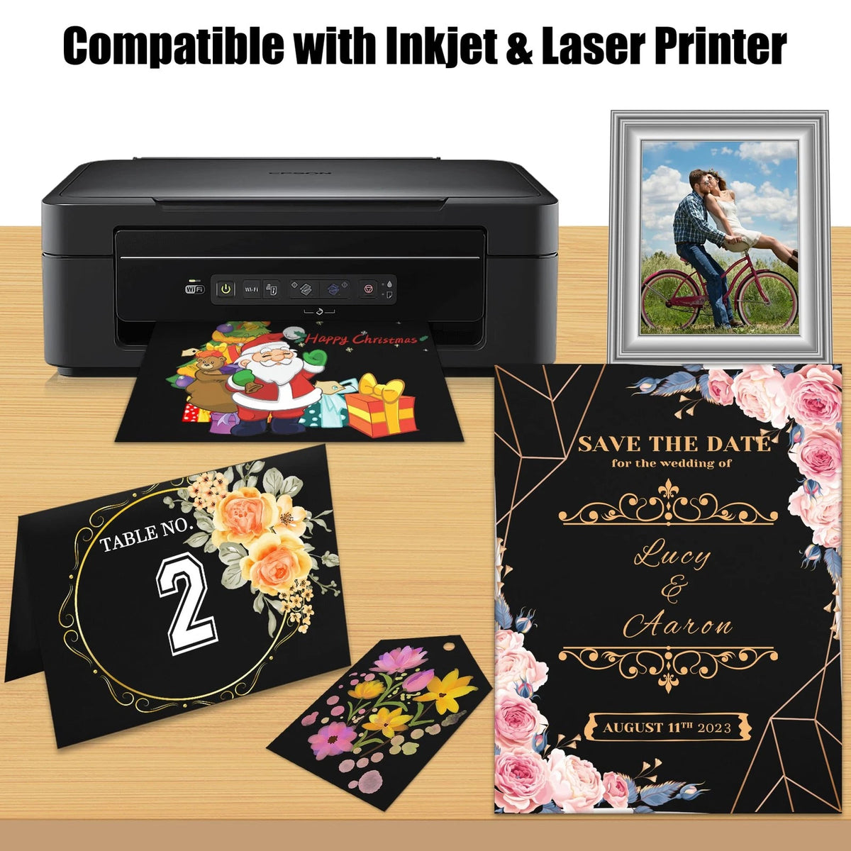 25 Sheets Black Cardstock Paper 8.5" x 11"