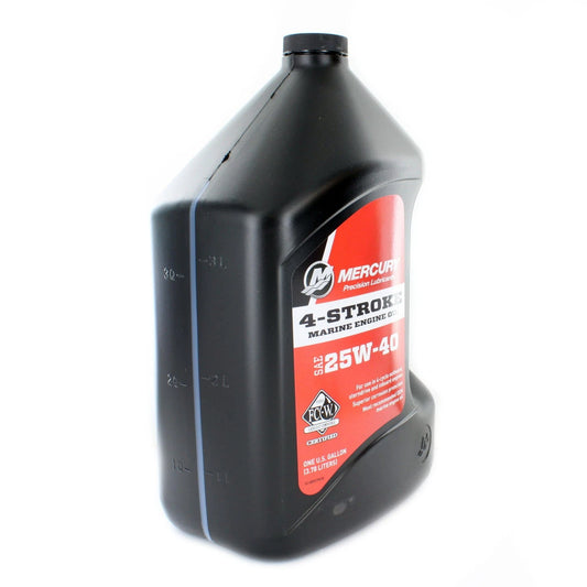 1 Gal. 4-Stroke 25W-40 Conventional Oil for Mercury Marine (OEM, 92-8M0078628)