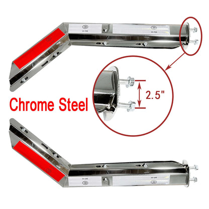 Set of 2 Spring Loaded Mud Flap Hangers for Semi Truck (902004) Chrome