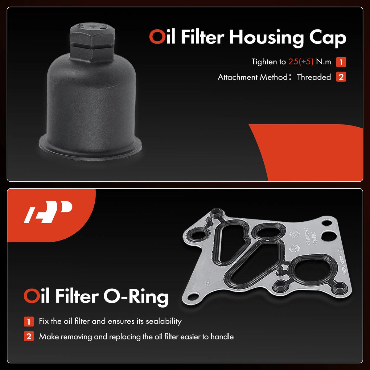 A-Premium Aluminum Engine Oil Filter Housing for Benz SLK250 C250 (2012–2015) 2711801410AL