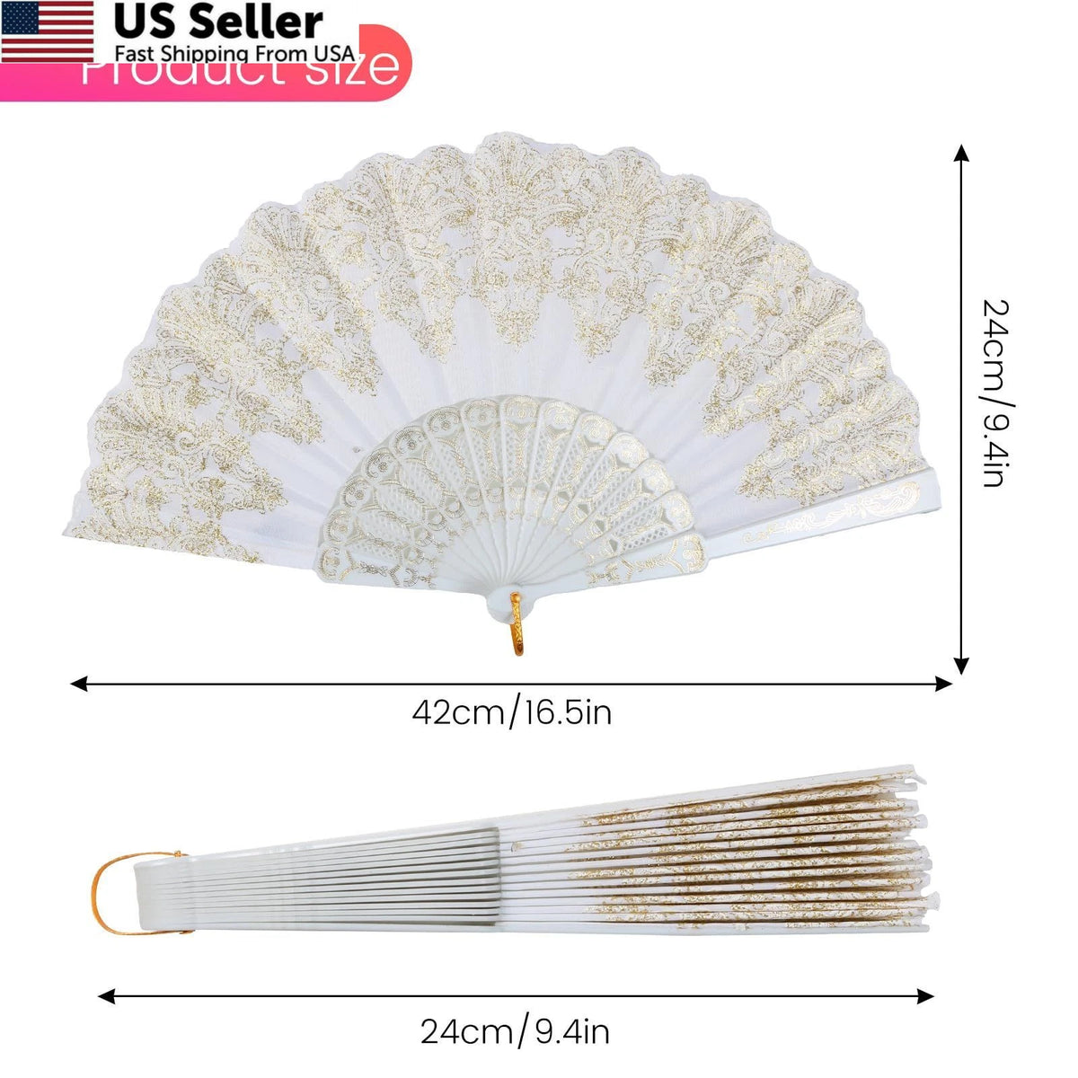 Spanish Folding Retro Pattern Hand Fan for Women (Handheld)