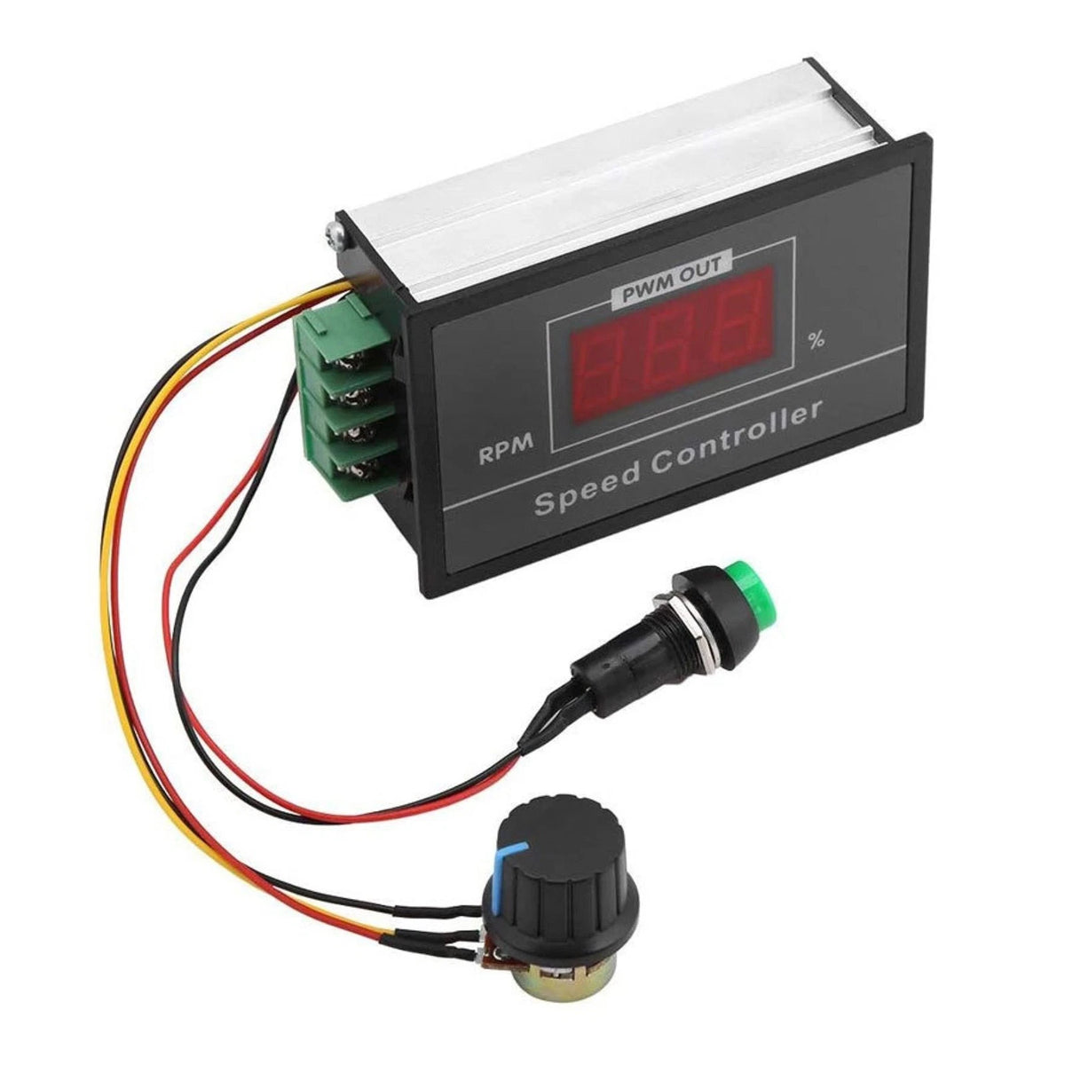 6-60V PWM DC Motor Controller 30A with Speed Display & Panel Mount