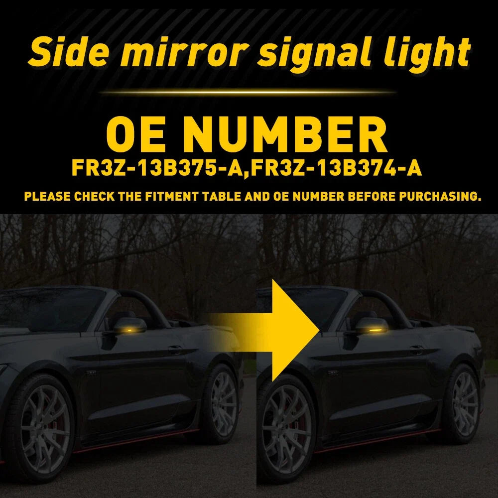 LED Turn Signal Lamp for Ford Mustang (2015–2022) - Dynamic Sequential Light