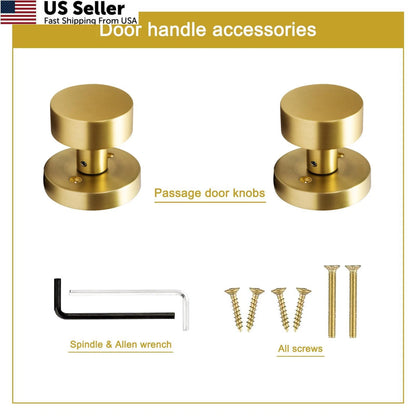 2X Dummy Door Knobs for Satin Brass (Interior)