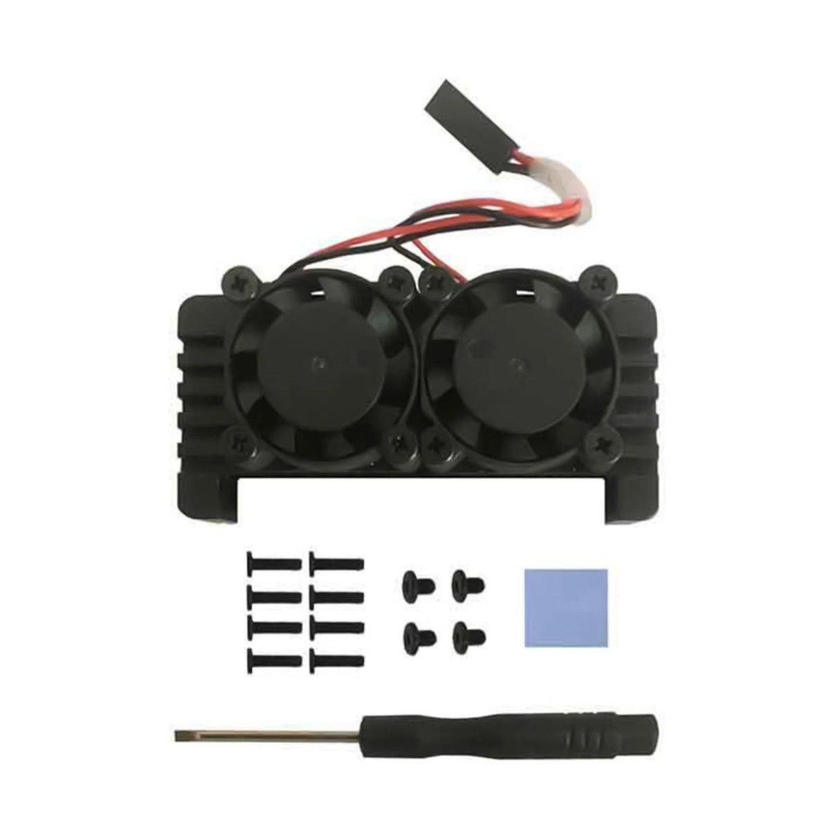 Aluminum Heatsink Case with Double Cooling Fans for Raspberry Pi Zero 2W