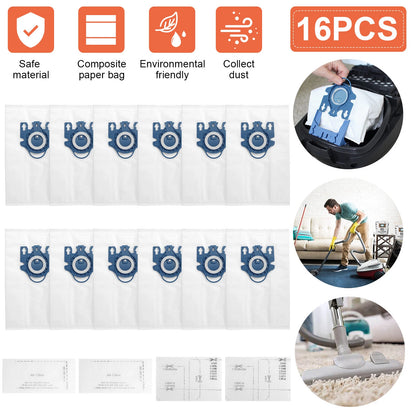 16PCS Vacuum Cleaner Dust Bags for Miele GN S2 S5 S8 C1 C3