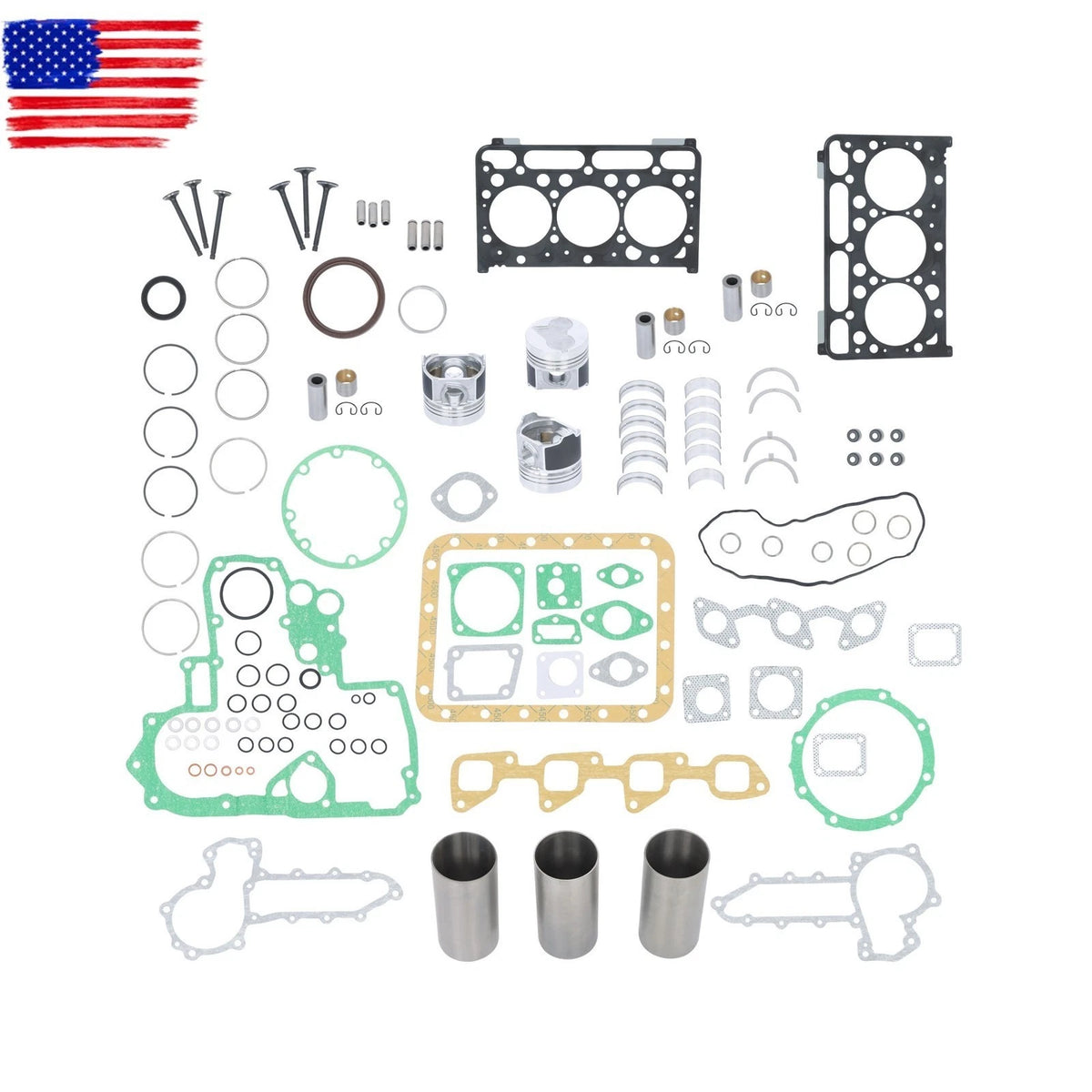 Overhaul Rebuild Kit for Kubota D1503 Engine (L2900, L3000, R420, R420S, U35)