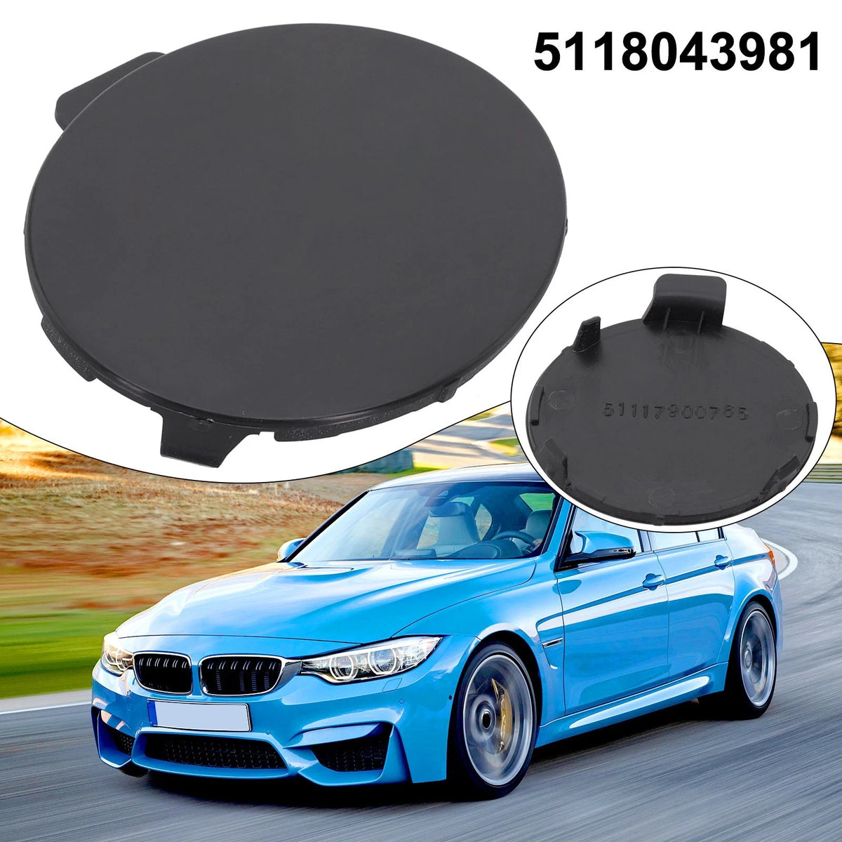 Front Bumper Grille Tow Hook Cover for BMW E92 E93 M3 (2009–2013)