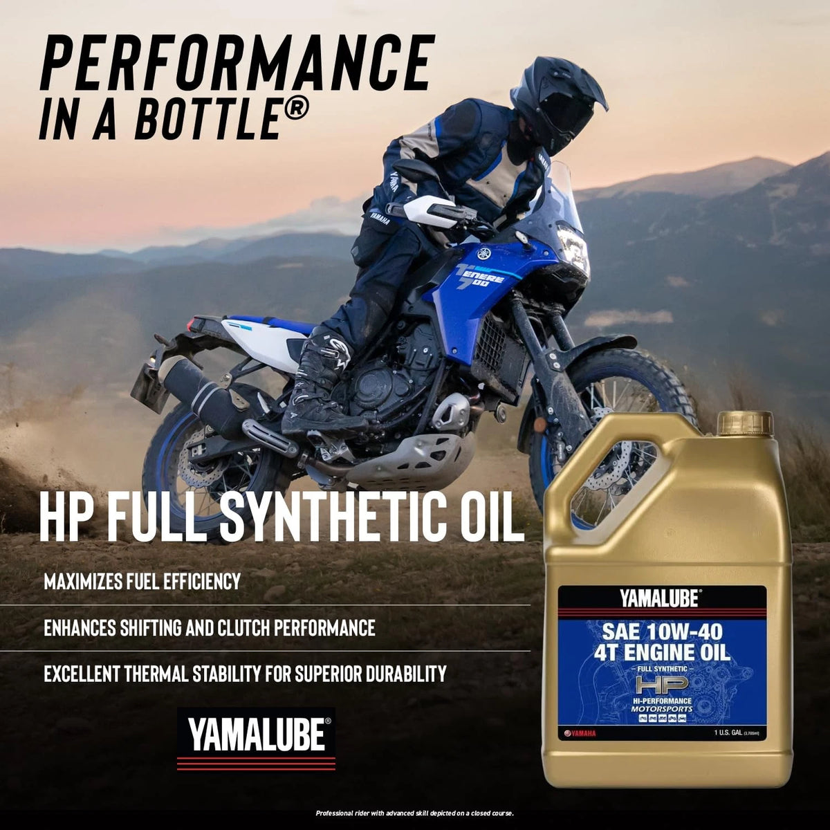 1 Gallon Full Synthetic 4T Engine Oil 10W40 for Motorcycles
