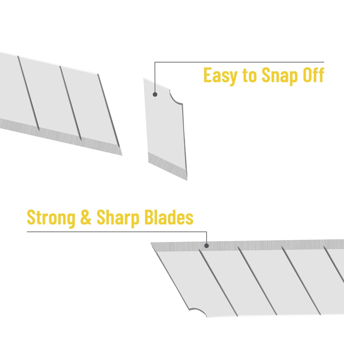 100 pcs Snap Off Blades 9mm 60 Degree Carbon Steel