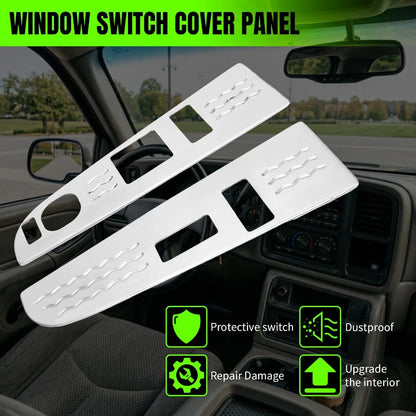 1 Pair Window Switch Bezel Cover Panel for Chevy Silverado GMC Sierra (1999–2002)