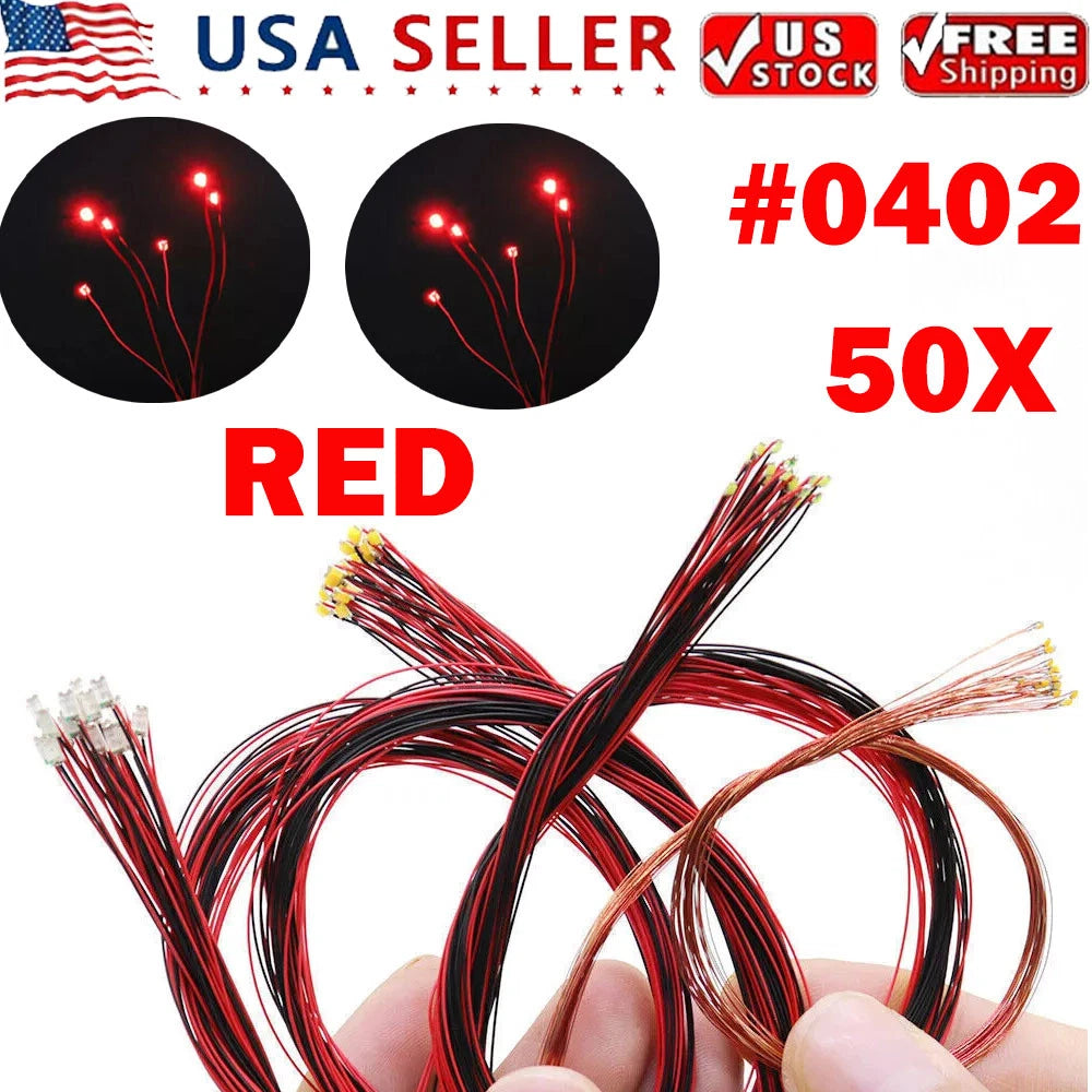 50PC Pre Wired Red SMD LEDs Lighting Kit for Various Applications