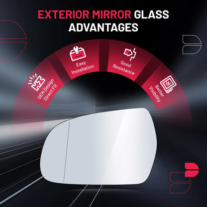 Non-Heated Left Mirror Glass for Audi A3 (2006-2013)