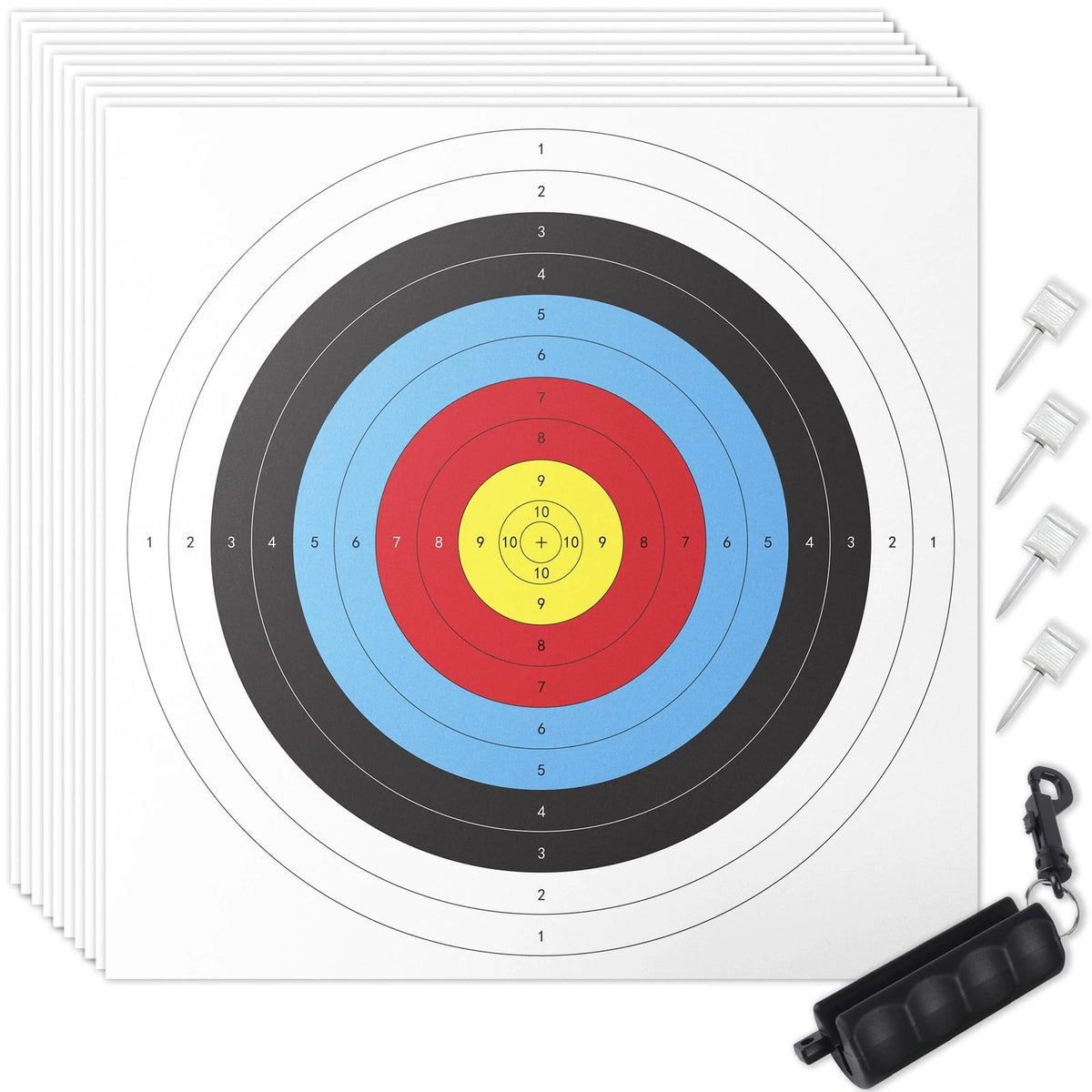 30 Pack Archery Target Paper 40x40CM 10-Ring for Indoor Use