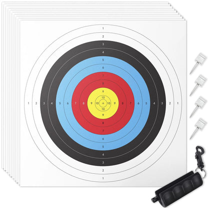 30 Pack Archery Target Paper 40x40CM 10-Ring for Indoor Use